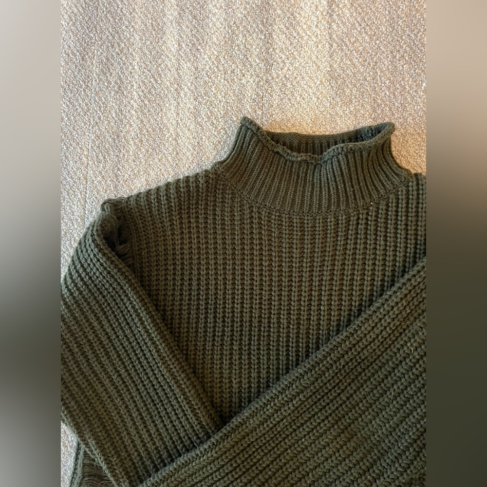 Army Green Mock neck Sweater